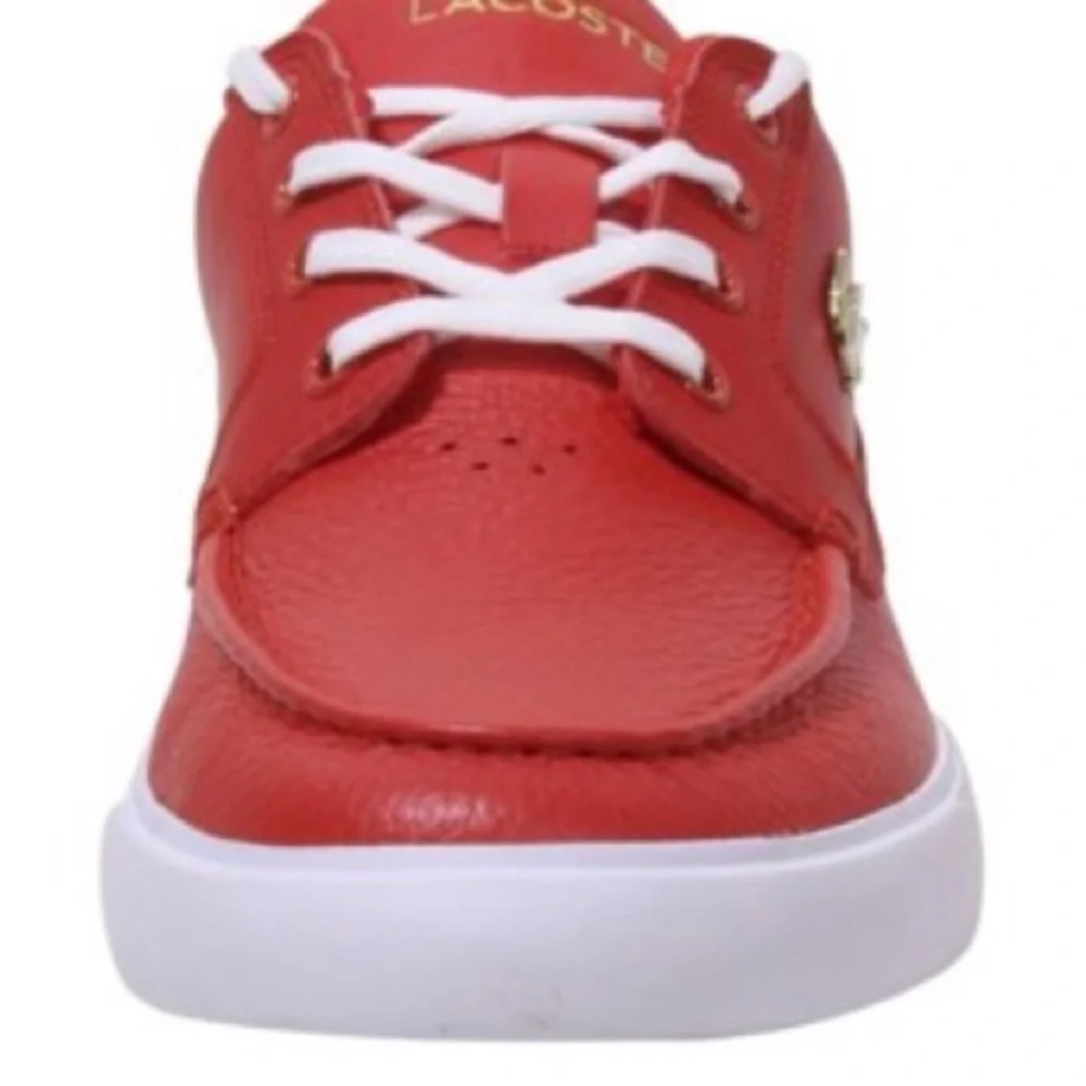Men's Lacoste Bayliss Deck Leather and Synthetic Red/White